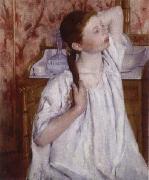 Mary Cassatt The girl do up her hair painting